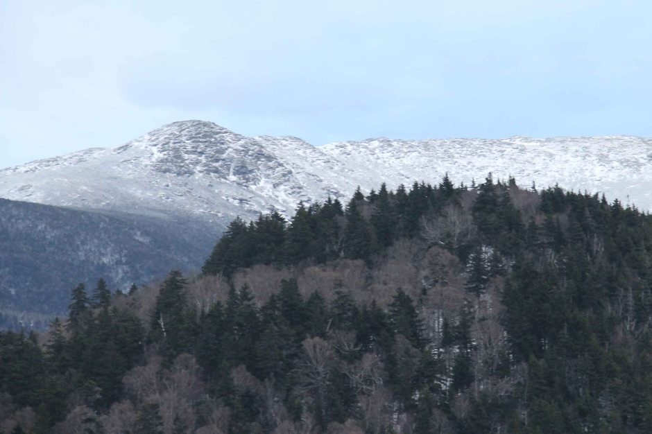 Snow covered mountain peaks